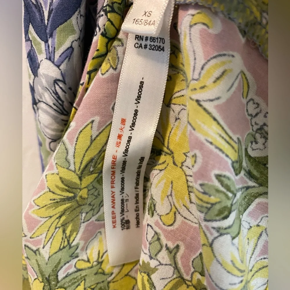 Anthropologie | Romerio Sleep Floral Wide Leg Jumpsuit | Purple & Yellow |  | XS - Picture 13 of 15